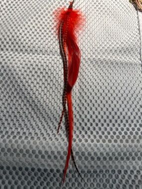 Red Festival Feather Hair Extension